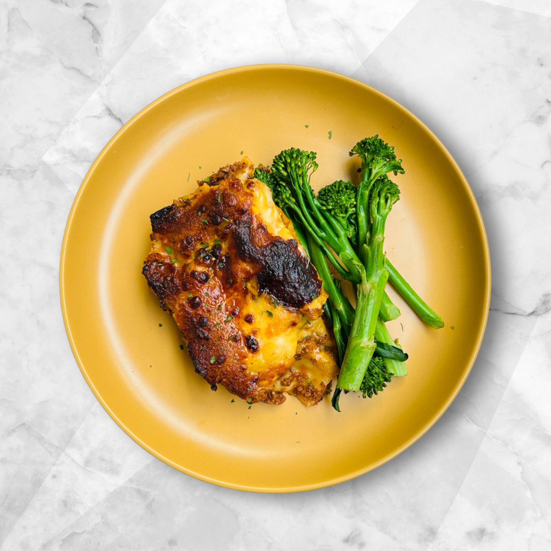 LASAGNE WITH STEAMED GREENS